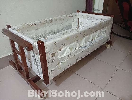 Wooden Cot Bed & Dolna